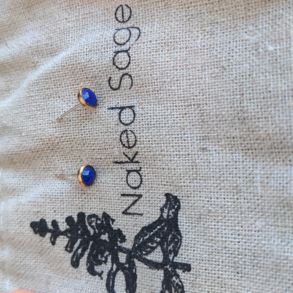 Lapis lazuli 14k Gold Filled Studs from Naked Sage Jewelry